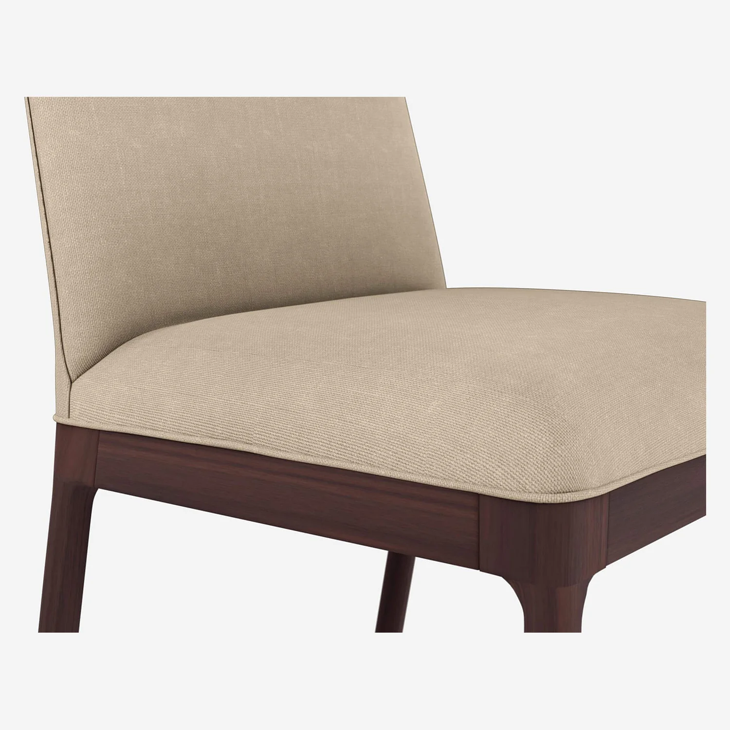 Chaise en tissu et pieds en noyer - Grège - 2