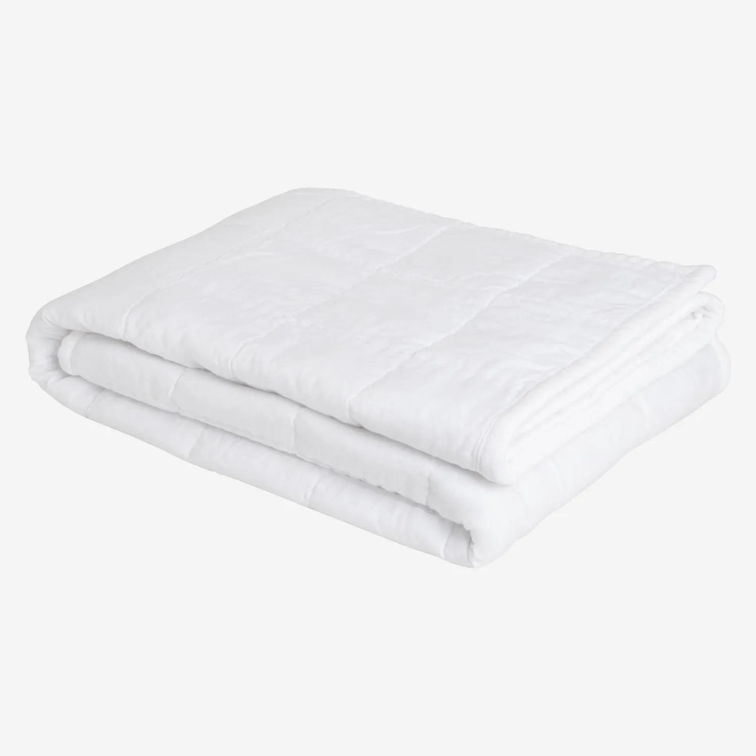 Couvre-lit matelassé en velours de coton - 200 x 200 cm - Blanc cassé - 1