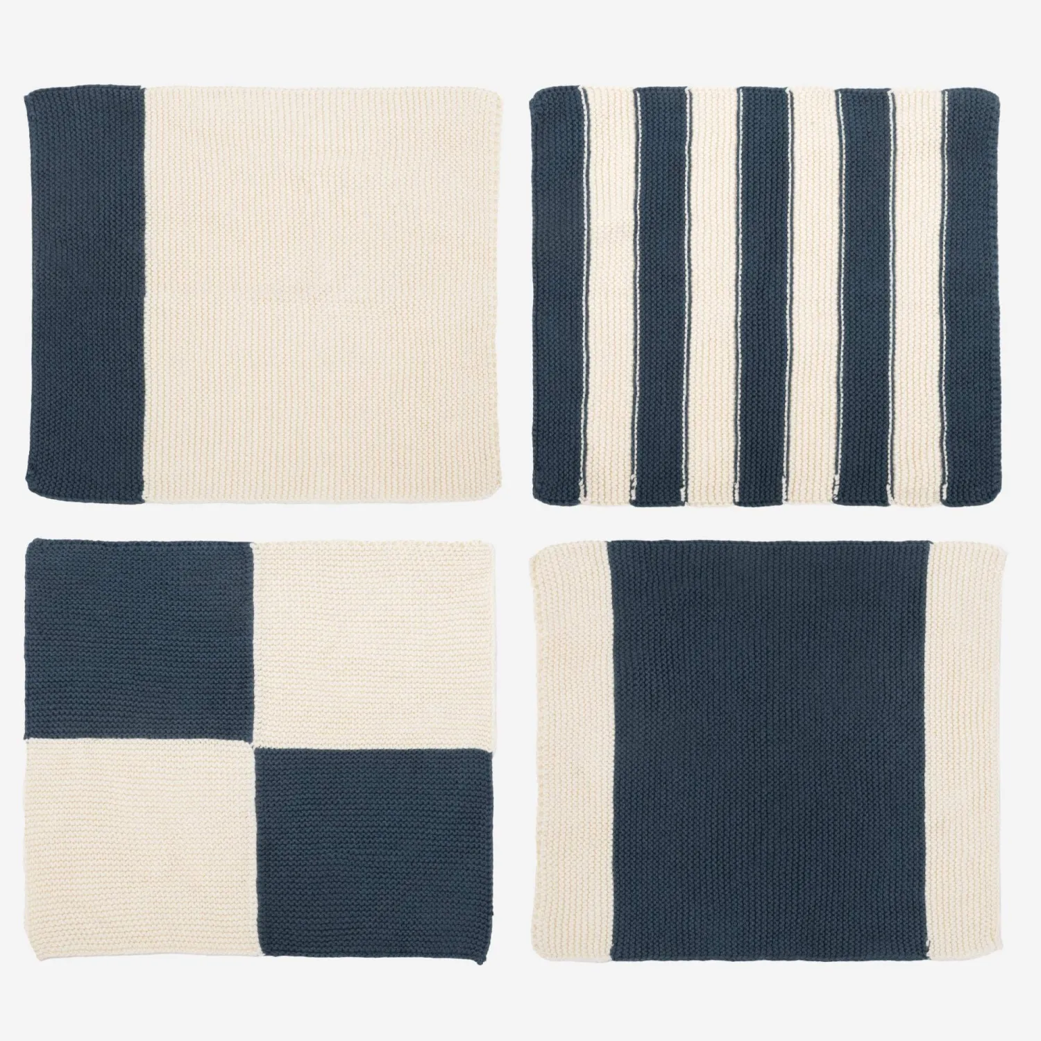 Set de 4 serviettes de table en coton - 25 x 25 cm - Vert