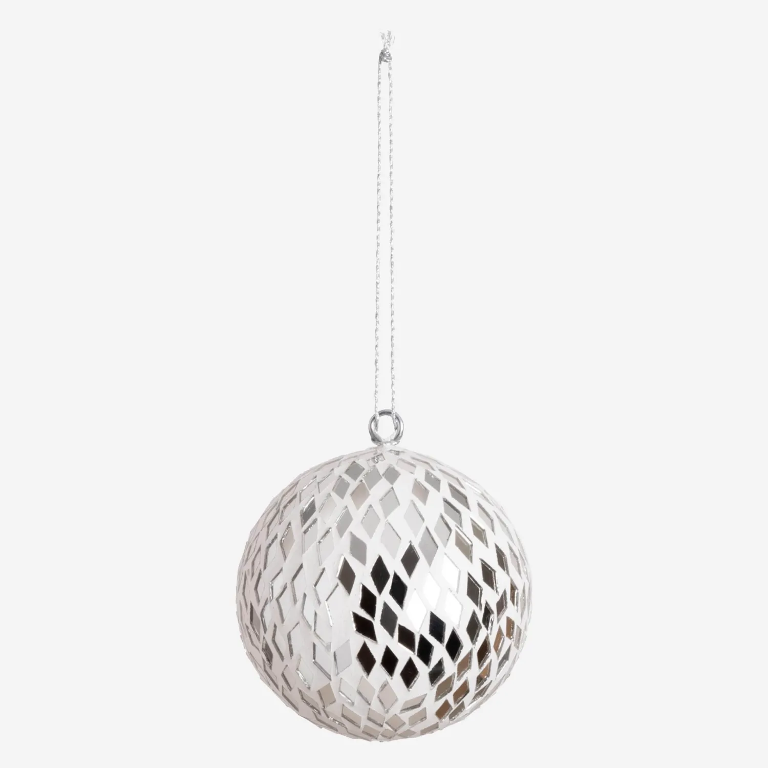 Décoration de Noël - Boule avec mosaïque - Argent - 1