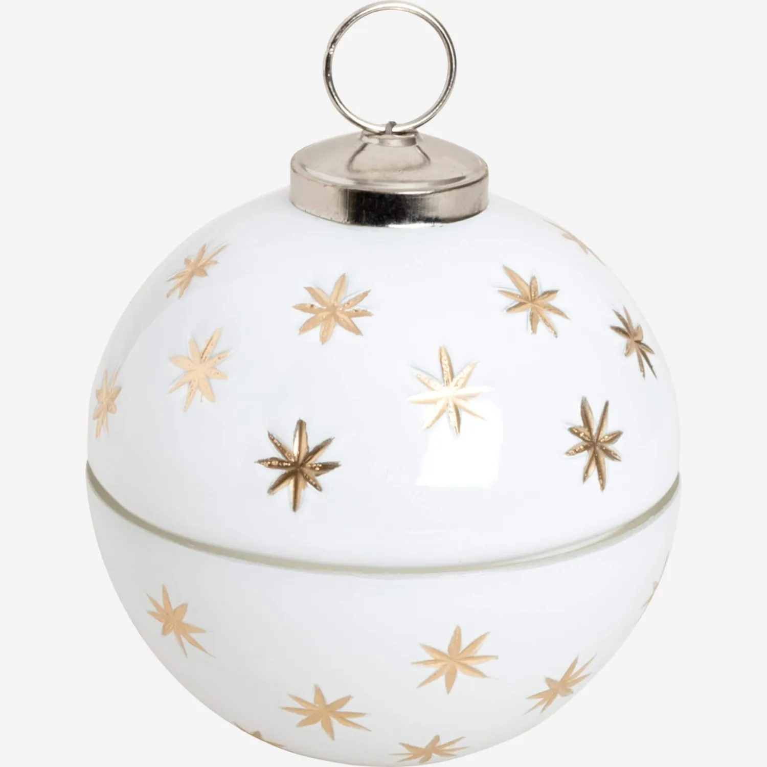 Décoration de Noël - Petite boule en verre ciré - Blanc