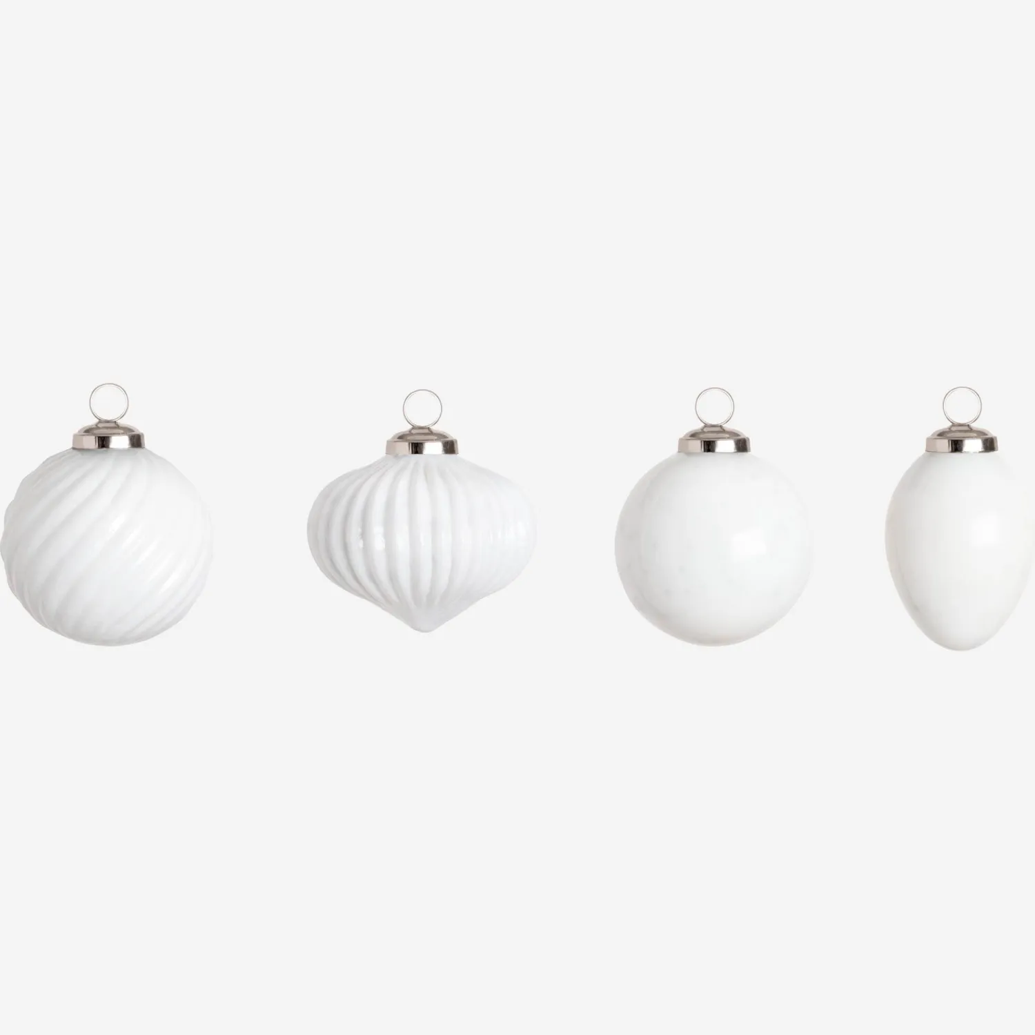 Décoration de Noël - Set de 4 boules - Blanc