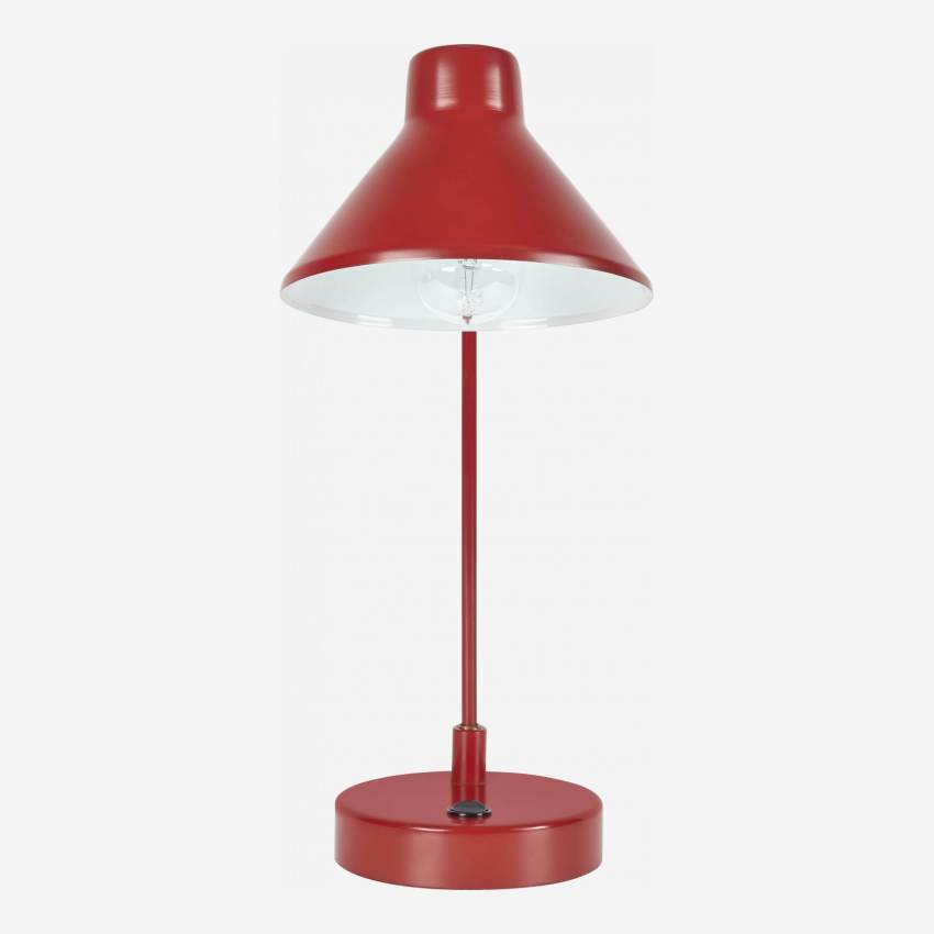 Lámpara de escritorio roja de metal