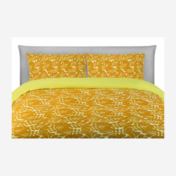 Bedlinen with yellow patterns 200x200 - 2 pillowcases 65x65