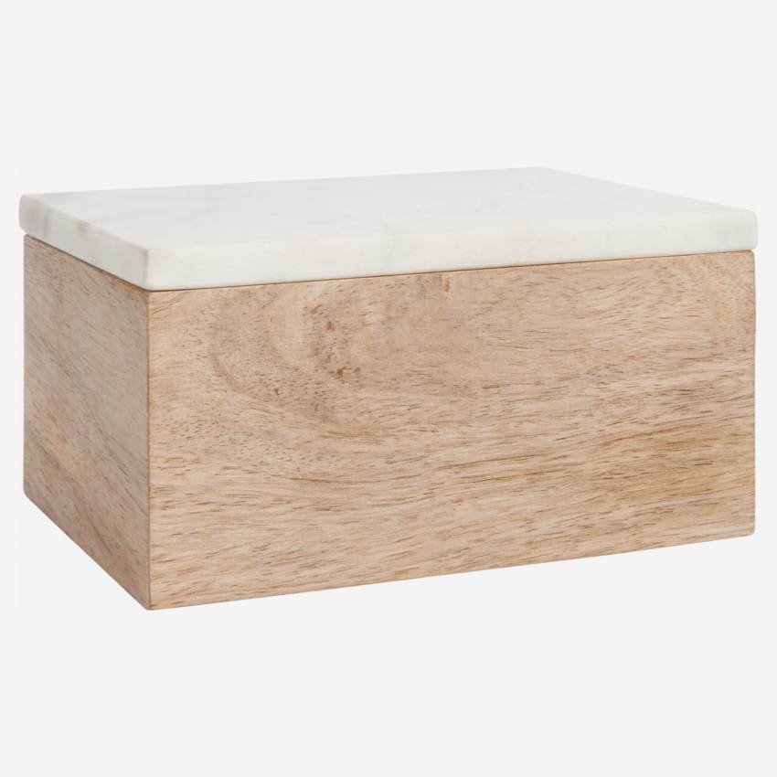 Box made of wood and marble