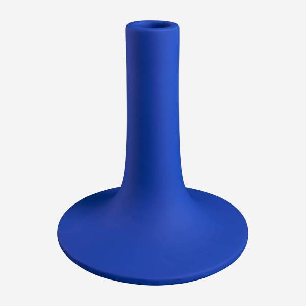 Candle holder made of ceramic, blue