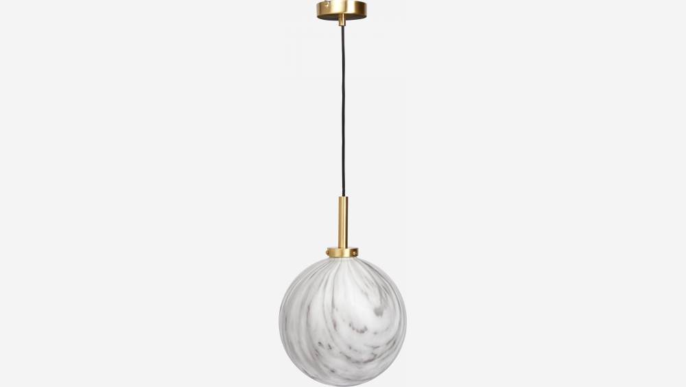 Glass pendant marble effect 25cm