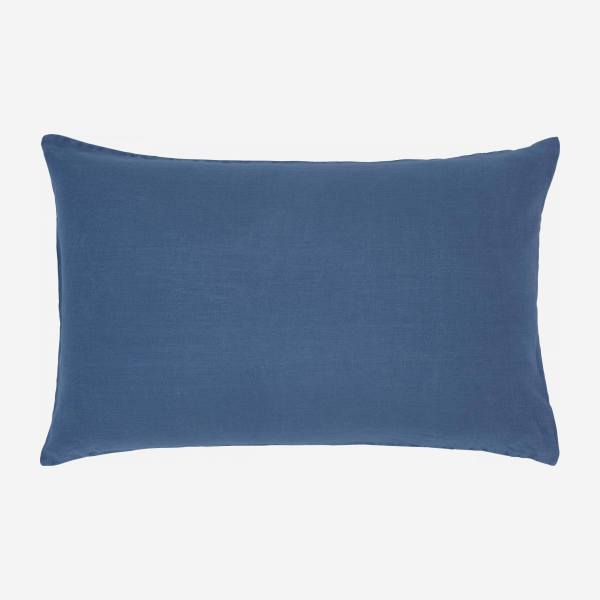 Pillowcase made of flax 50x80cm, blue