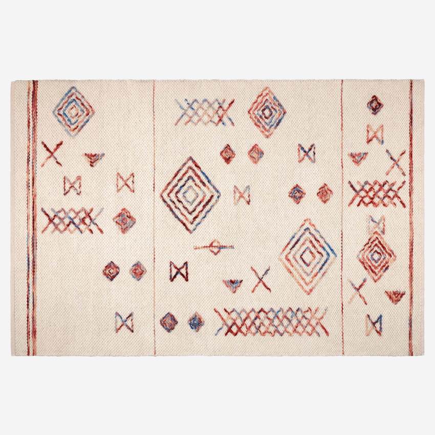 Multi-coloured Berber Style Woven Wool Rug 170x240cm