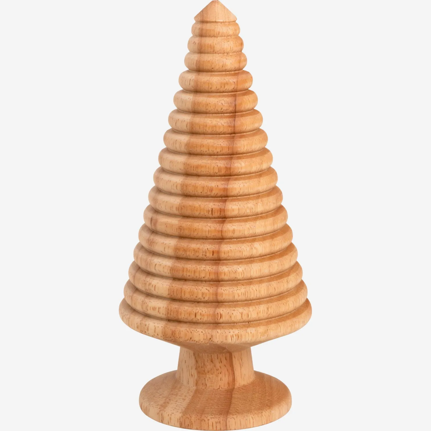 Décoration de Noël - Grand sapin rayé en bois à poser - Naturel