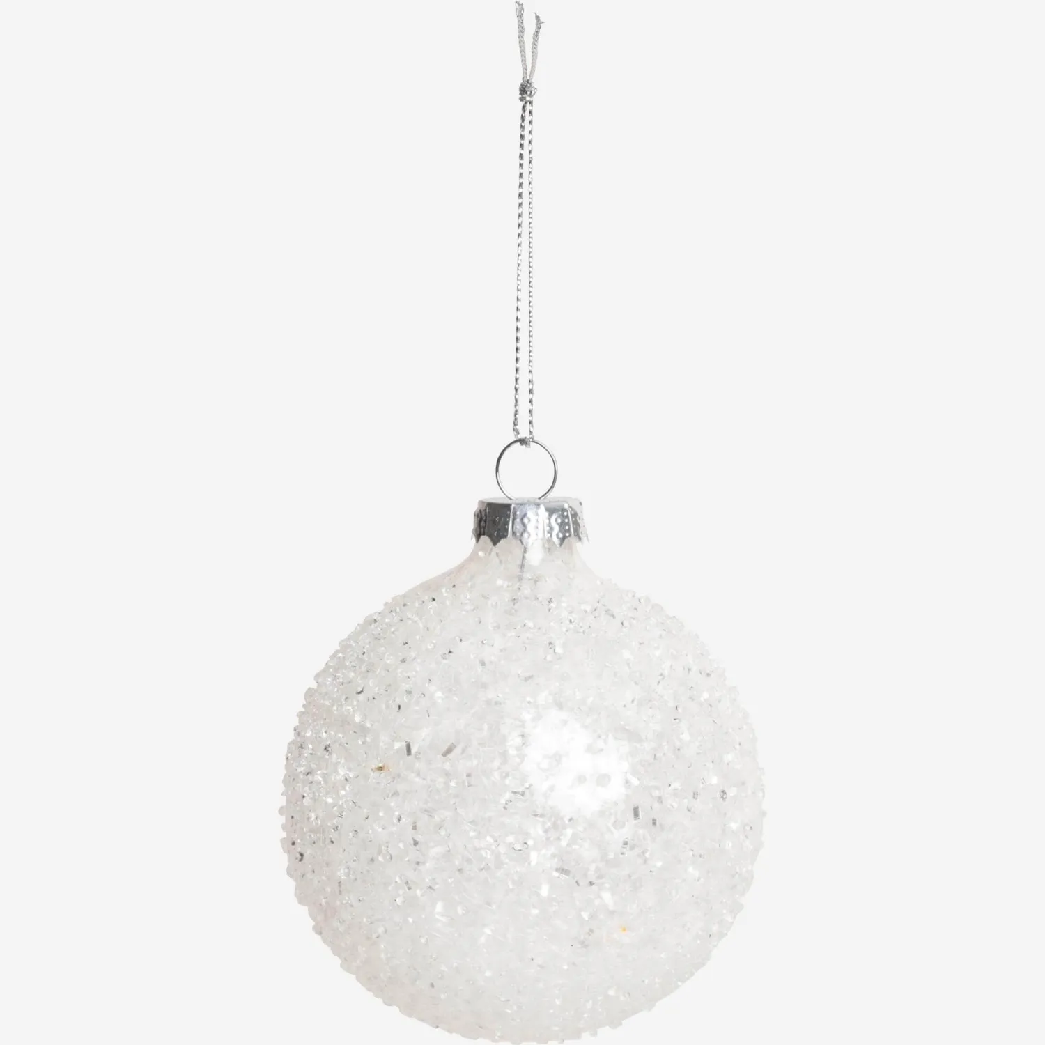 Décoration de Noël - Boule en verre avec effet neige - Blanc