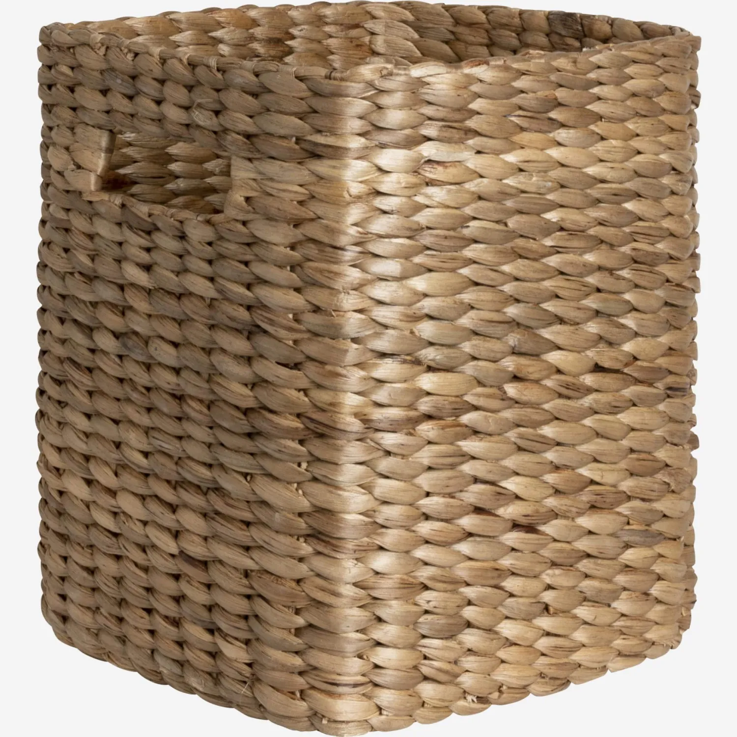 Panier de rangement carré en jacinthe d'eau - 35 x 40 x 35 cm - Naturel
