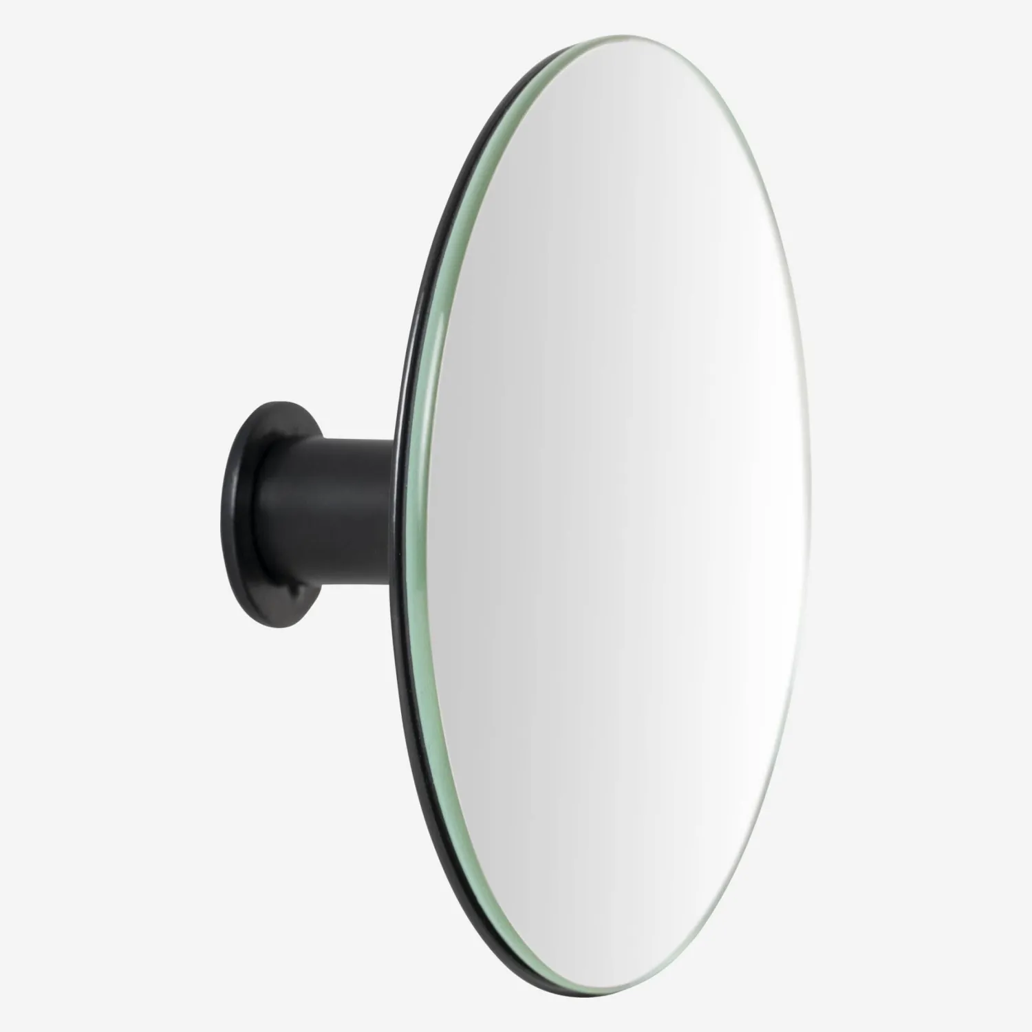 Miroir avec patère en métal - Noir - 1