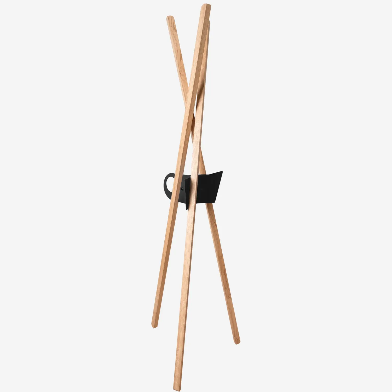 Porte-manteaux 3 branches en chêne - 187 cm - Bois clair et noir - Design by Nicolas Bovesse