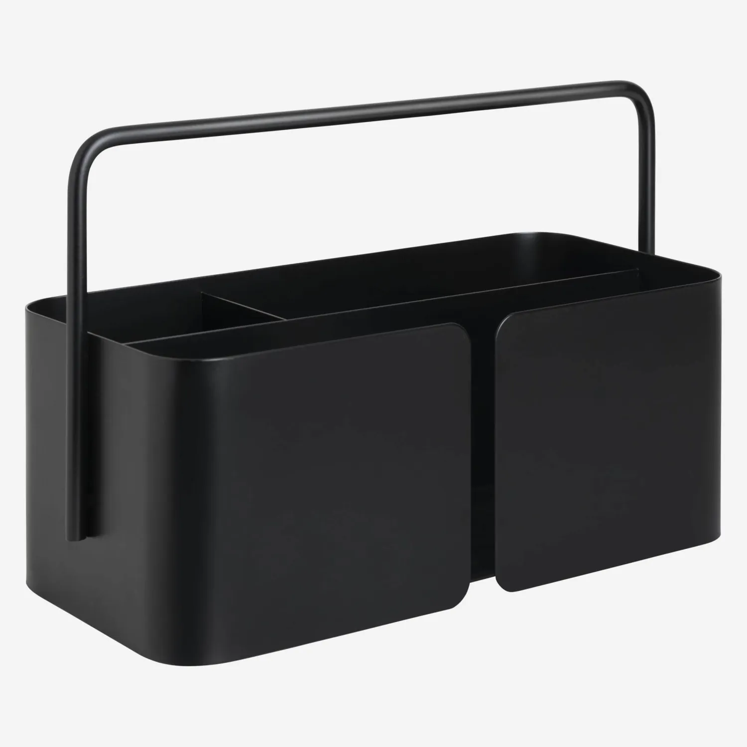 Boîte de rangement pour le bureau en métal - 26 x 12 x 17 cm - Noir - 1