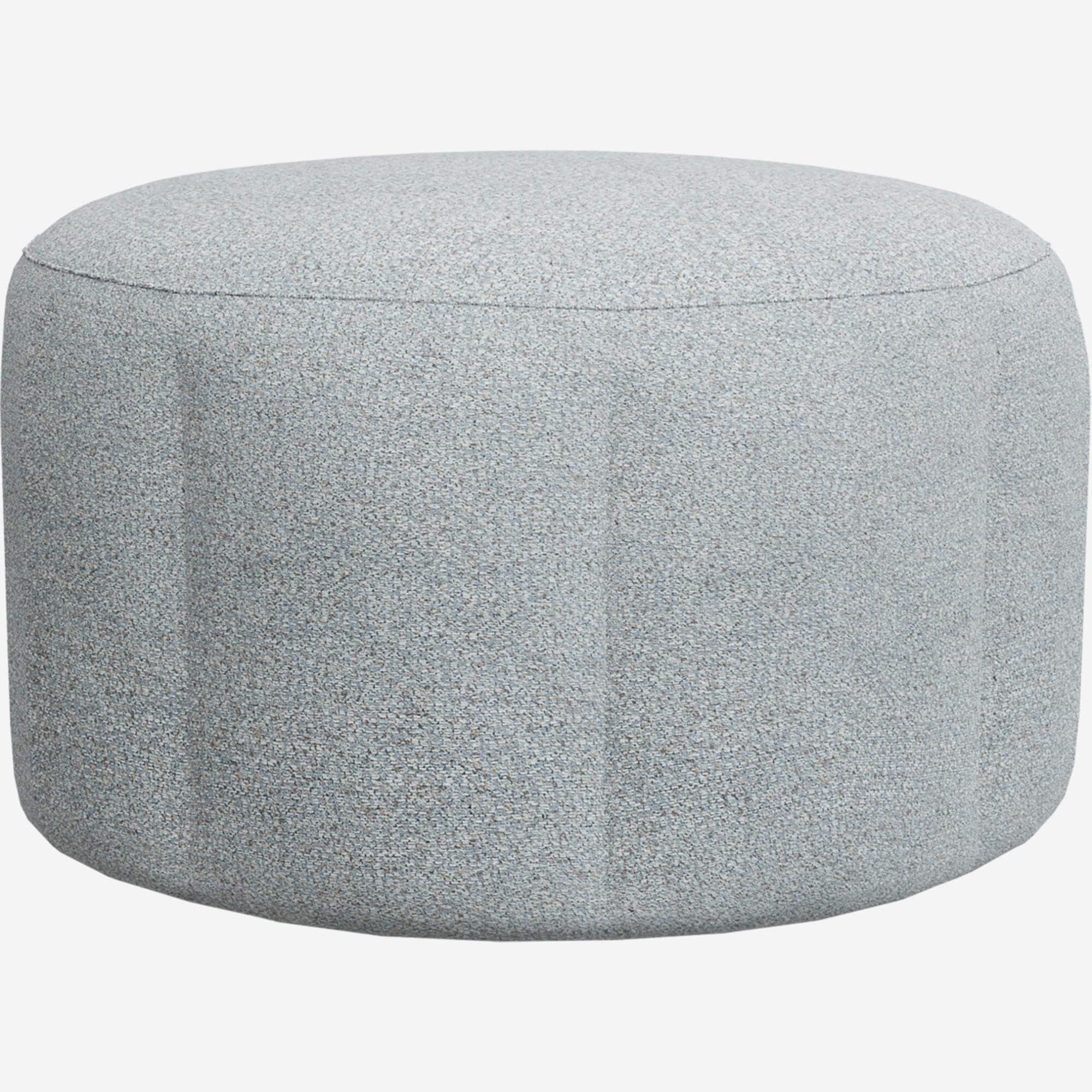 Siena - Pouf 76 cm in tessuto Venezia - Blu ghiacciaio