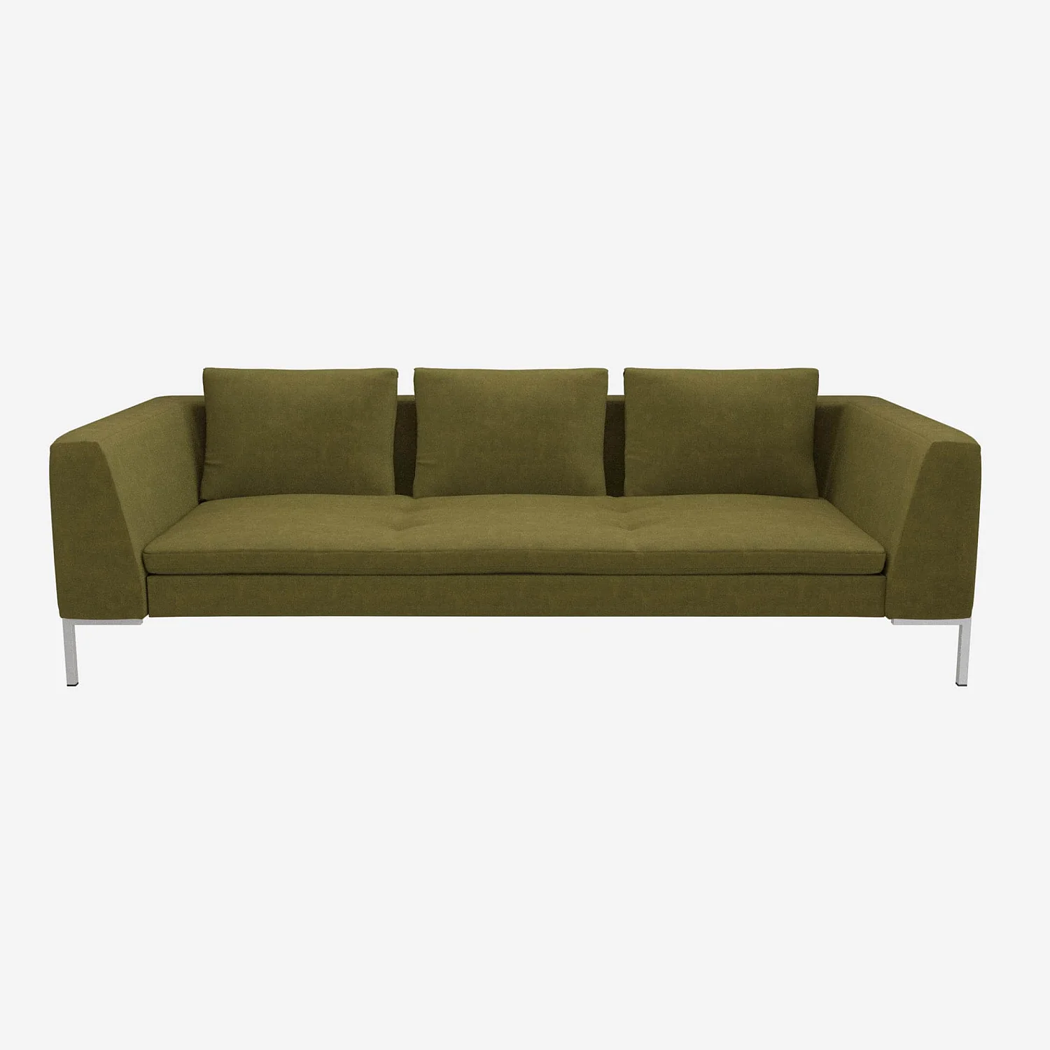 Canapé 3 places en velours - Vert canopée - 1