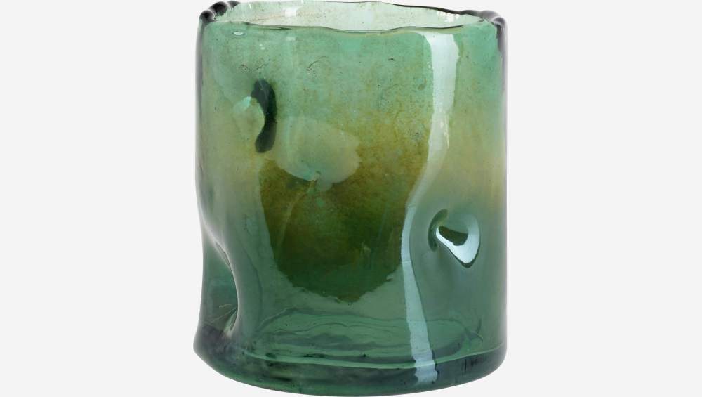 Windlicht aus Glas - 14 cm - Grün