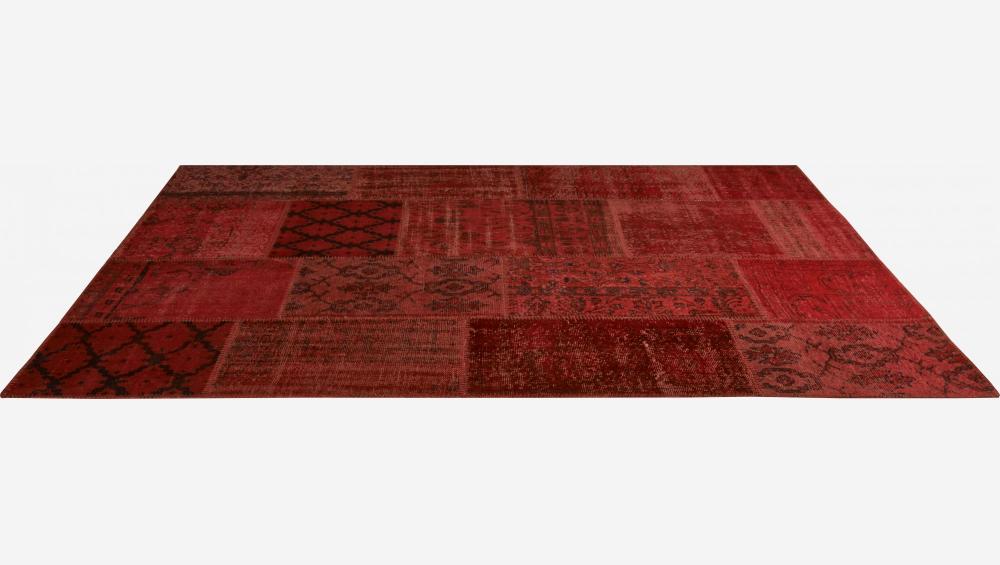 Red patchwork rug