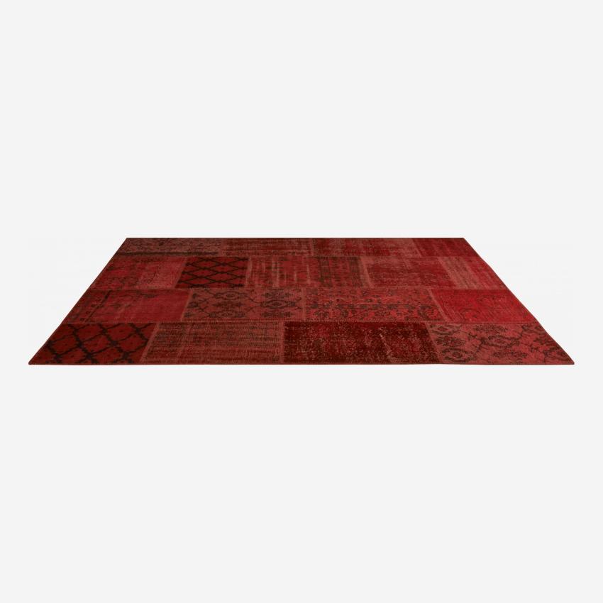 Red patchwork rug