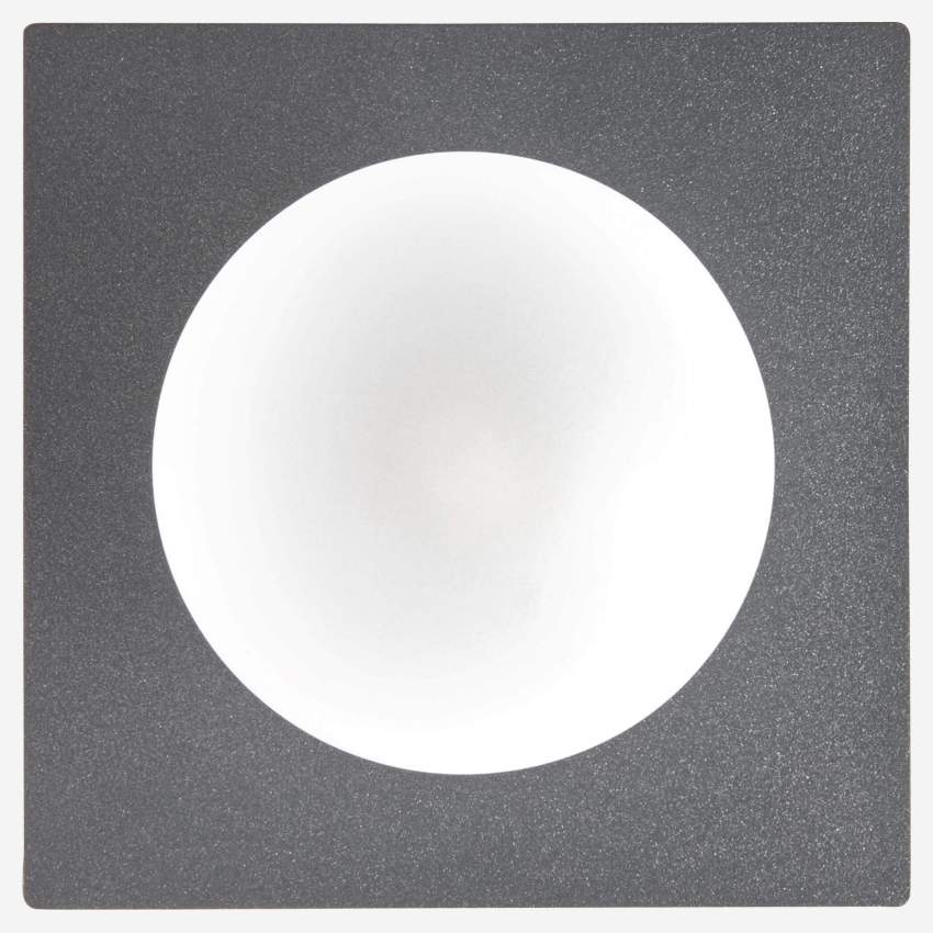 Wall light with 1 glass globe on plate