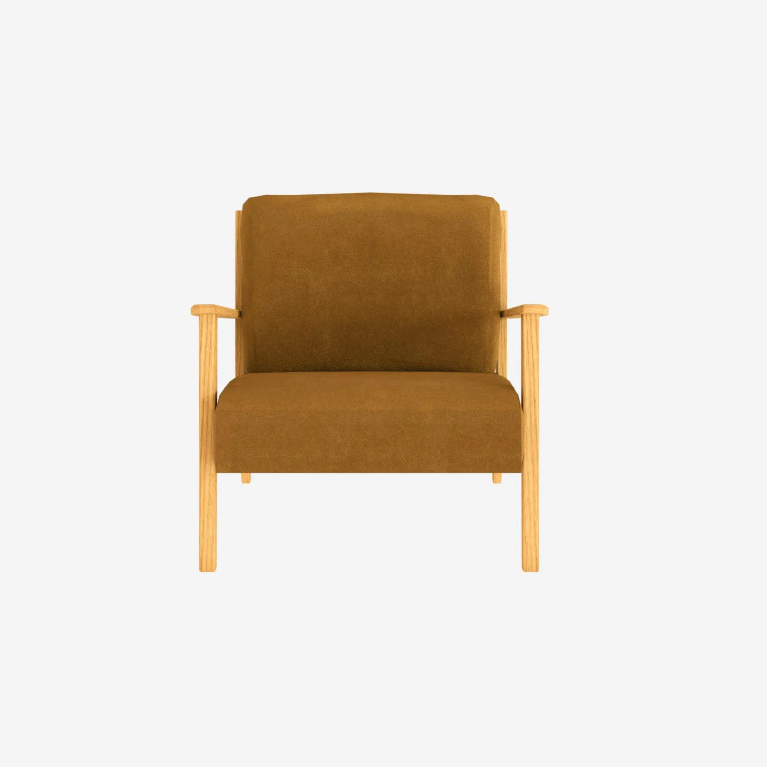 Fauteuil en velours - Jaune ambré 