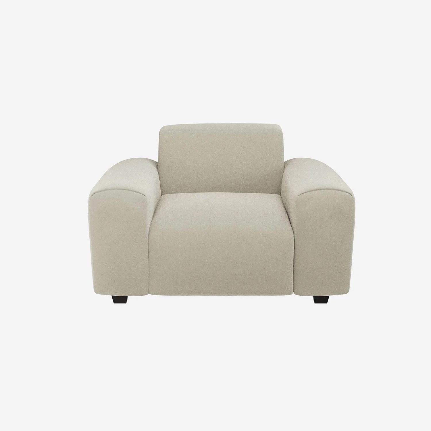 Sessel aus Samt - Kreideweiß - 1