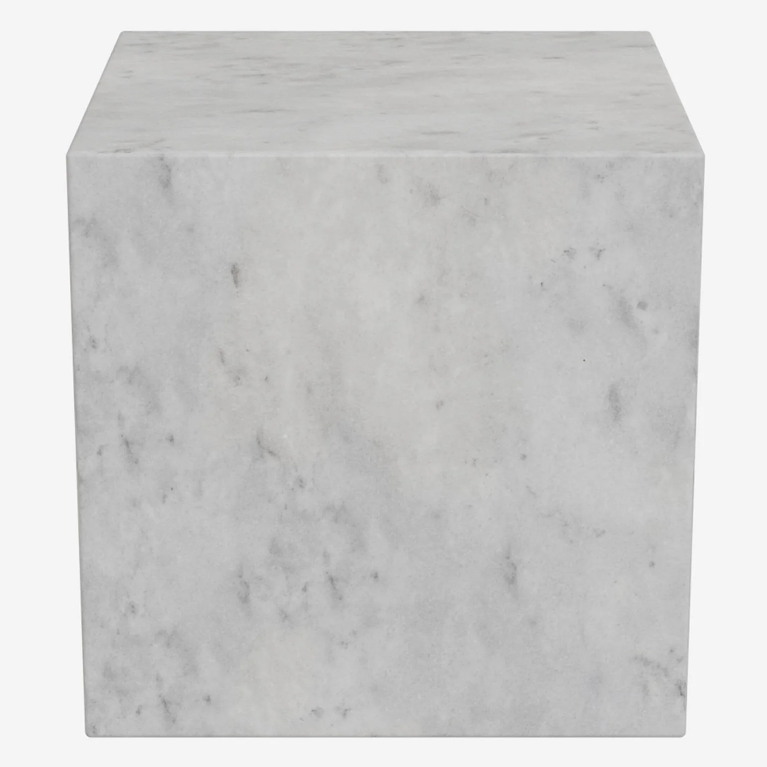 Table d'appoint cube en marbre - Blanc - 2