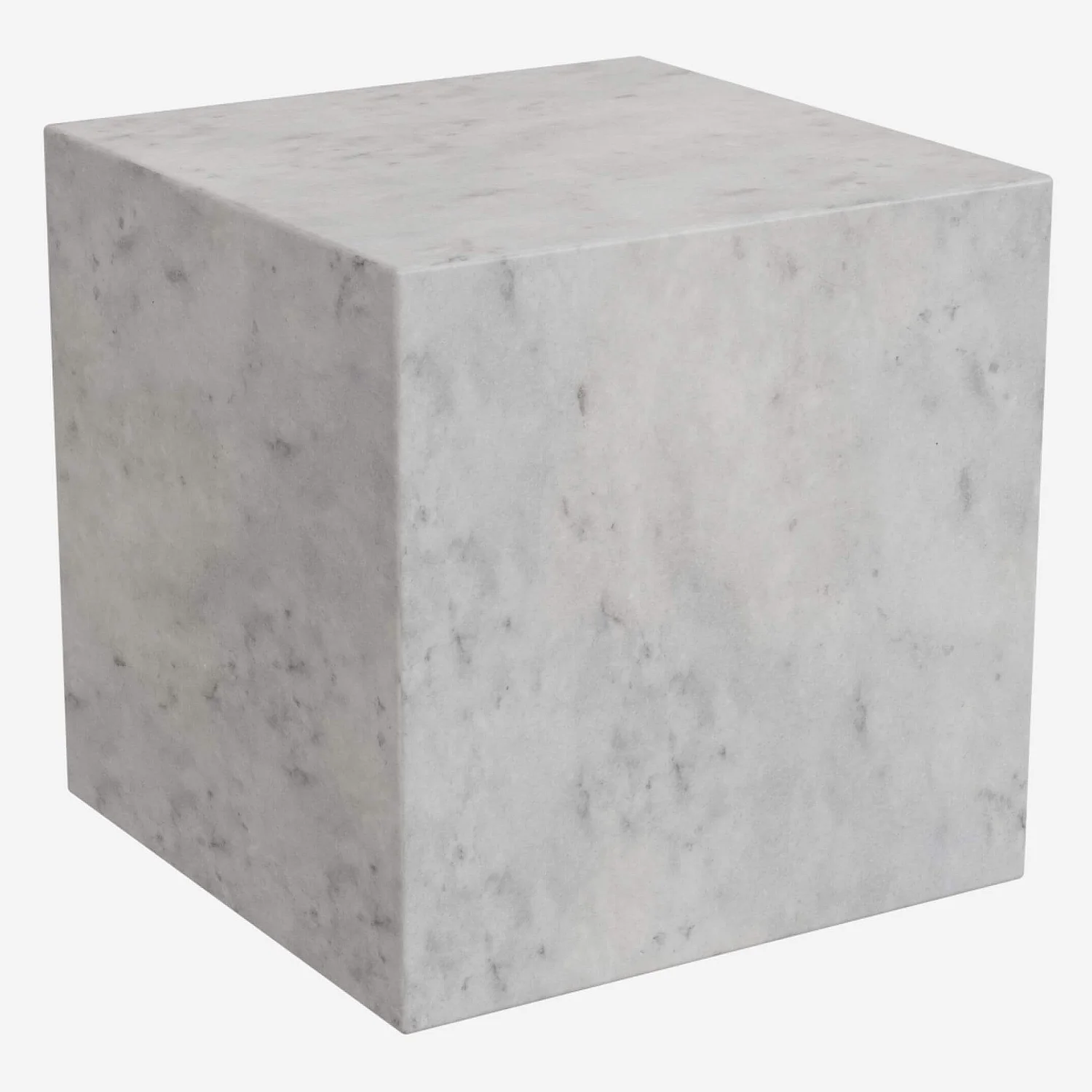 Table d'appoint cube en marbre - Blanc - 3