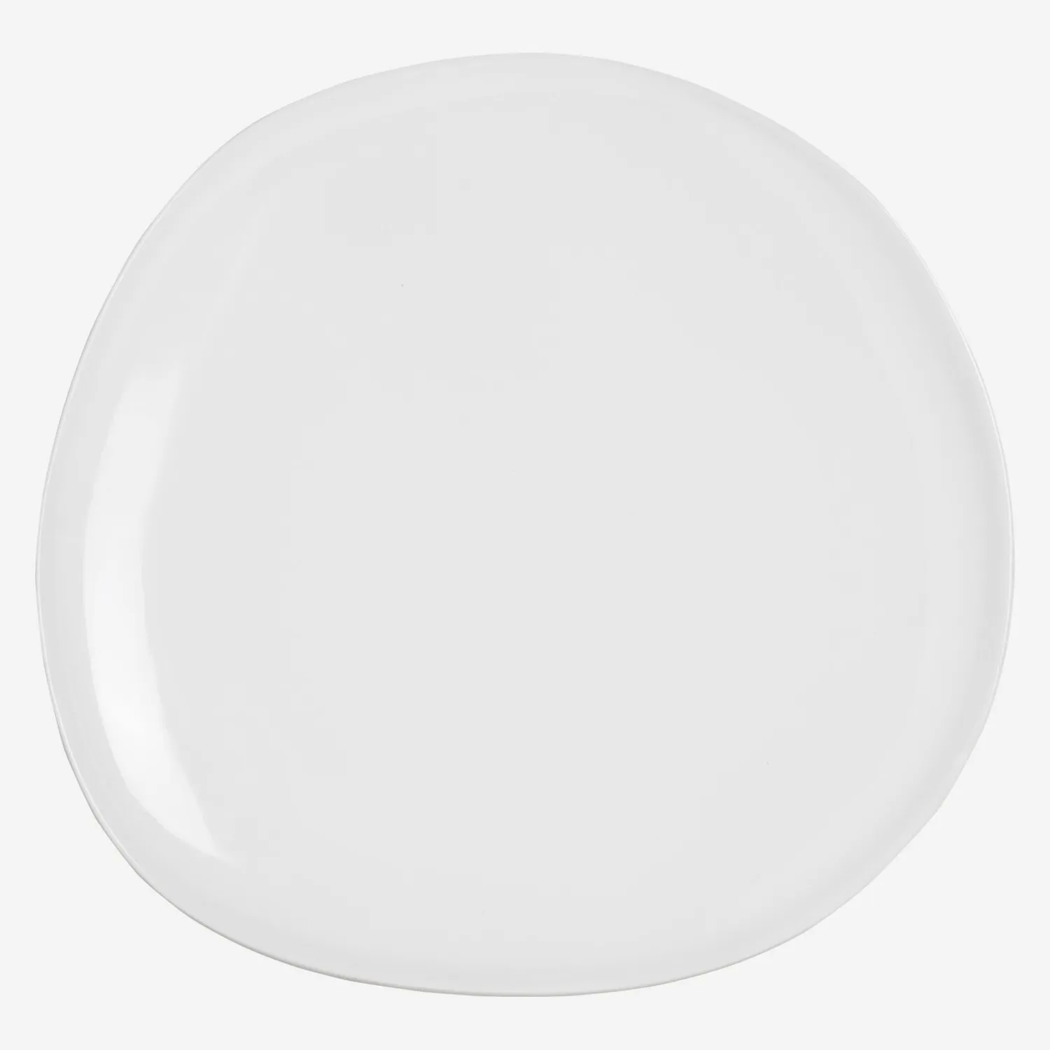 Assiette plate en grès - 27 cm - Blanc - 1