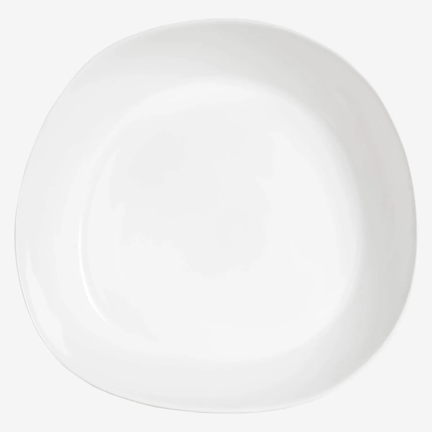 Plat à service creux en grès - 33 cm - Blanc - 1