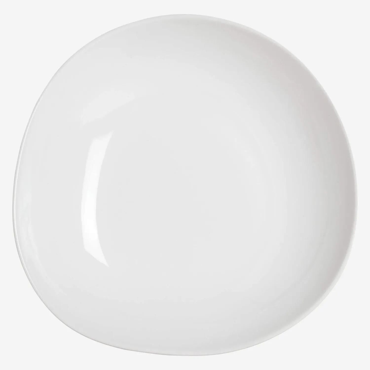 Assiette creuse en grès - 20 cm - Blanc - 1