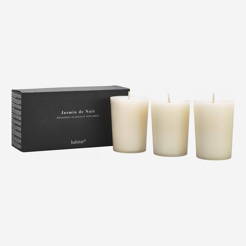 Refill for 3 small Jasmine scented candles, 3 x 150g