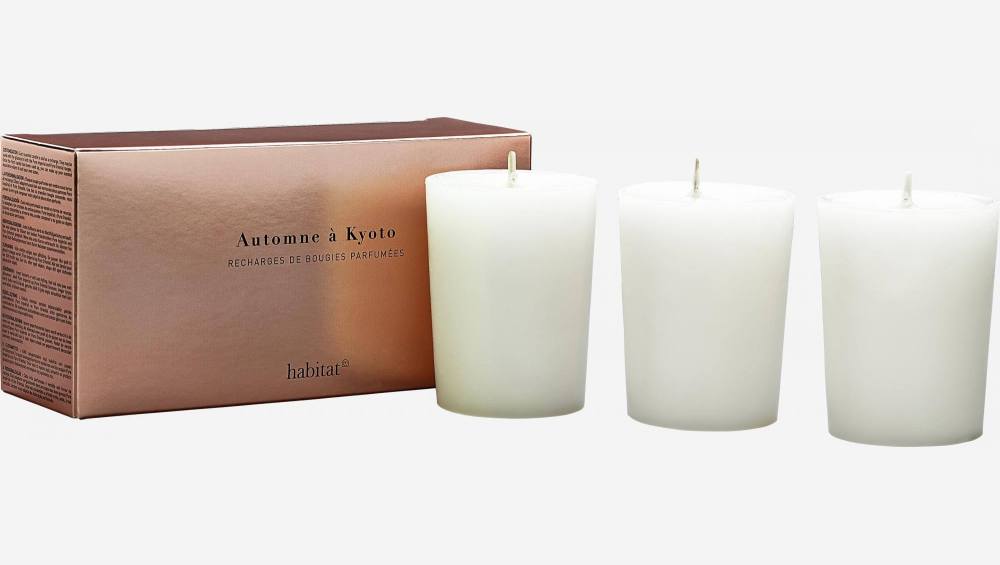 Refill for 3 Kyoto scented candles, 3 x 150 g