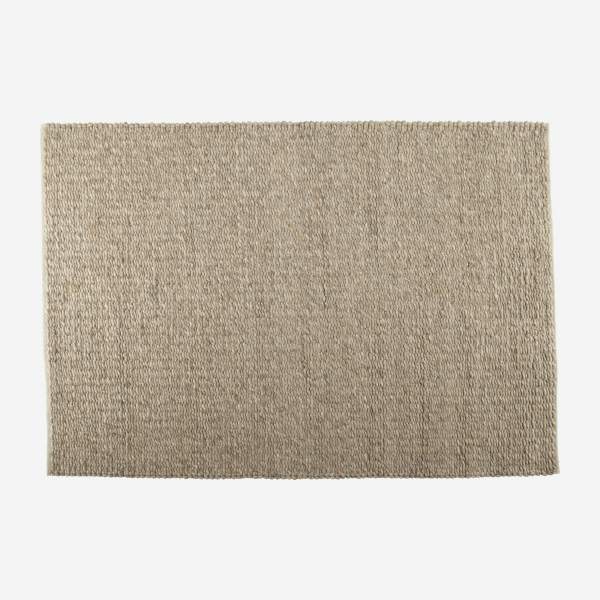 Tapis en laine noué main - 170 x 240 cm - Beige