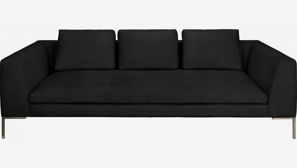 3-Sitzer-Sofa aus Eton-Leder - Schwarz
