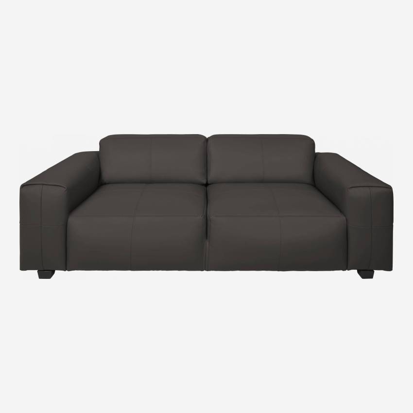 Savoy leather 3-seater sofa - Amaretto brown