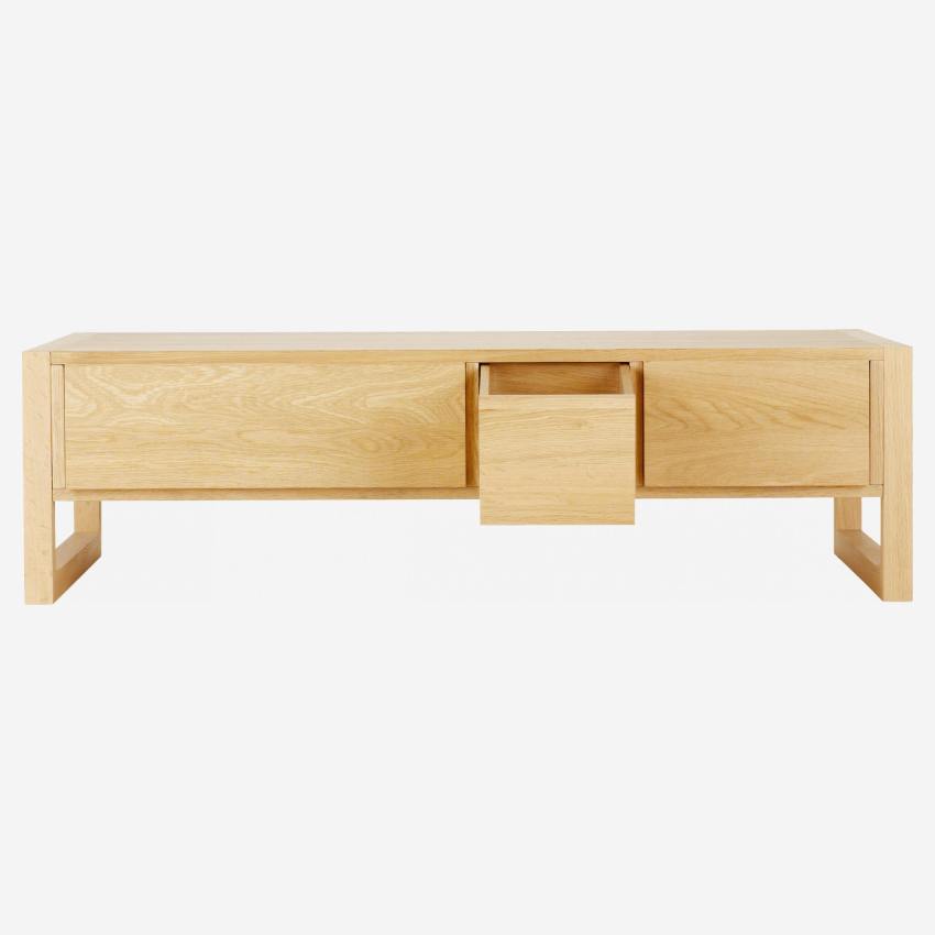 Solid oak coffee table with drawers
