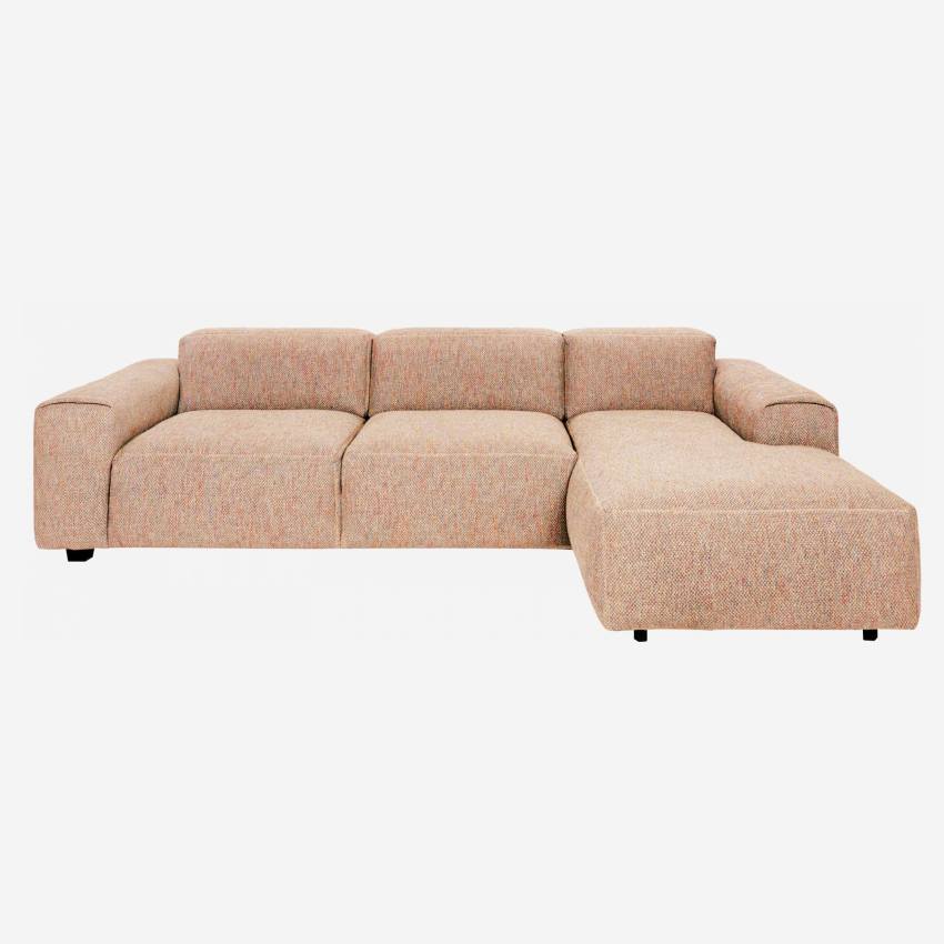 Bellagio fabric 3-seater sofa with right chaise longue - Orange