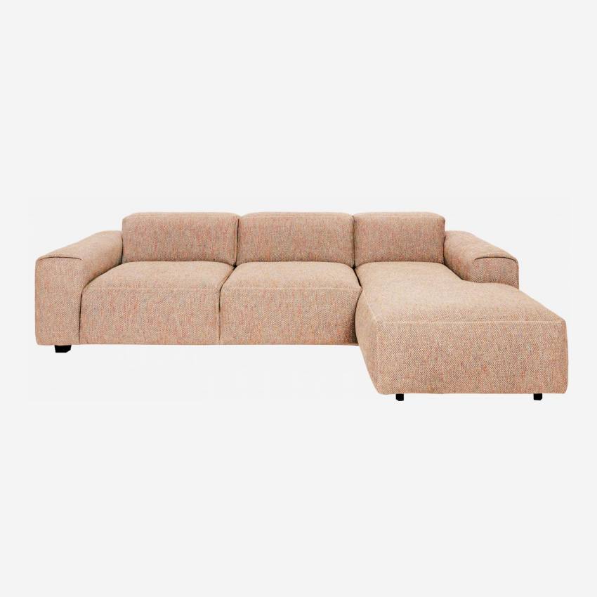 3-Sitzer Sofa mit Chaiselongue rechts aus Bellagio-Stoff - Orange