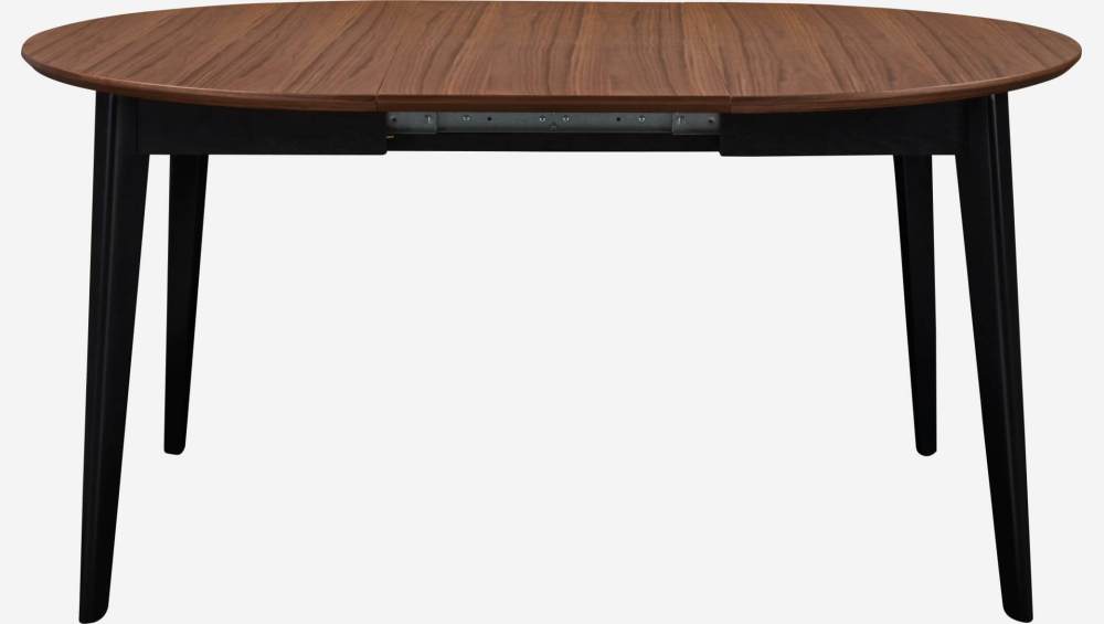 Walnut and black table