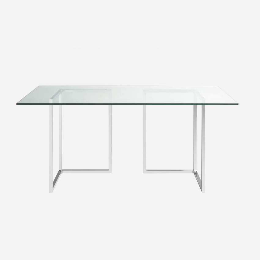 Plateau de table en verre trempé - Transparent - 160 x 80 cm