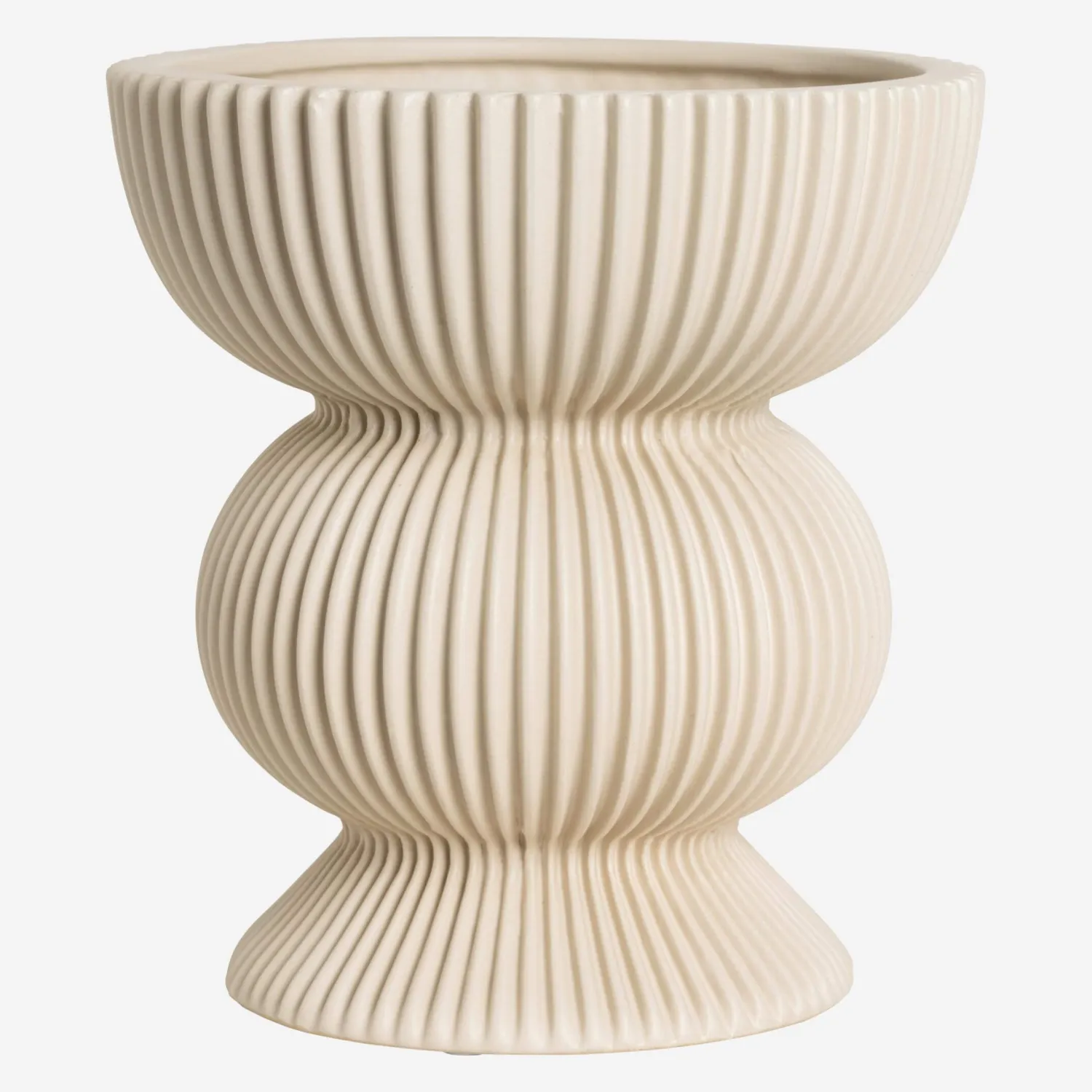 Vase  en grès - 19 x 21 cm - Vert - 1