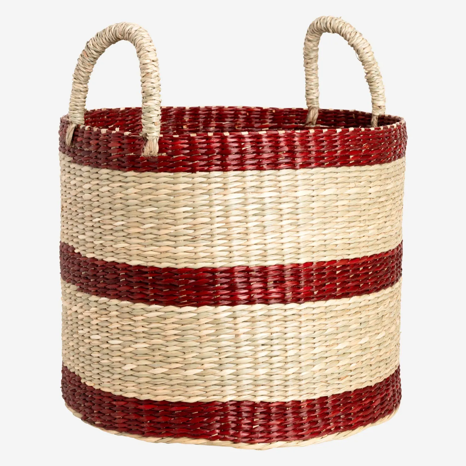 Panier de rangement en jonc de mer - 29 x 24 x 29 cm - Multicolore - 1