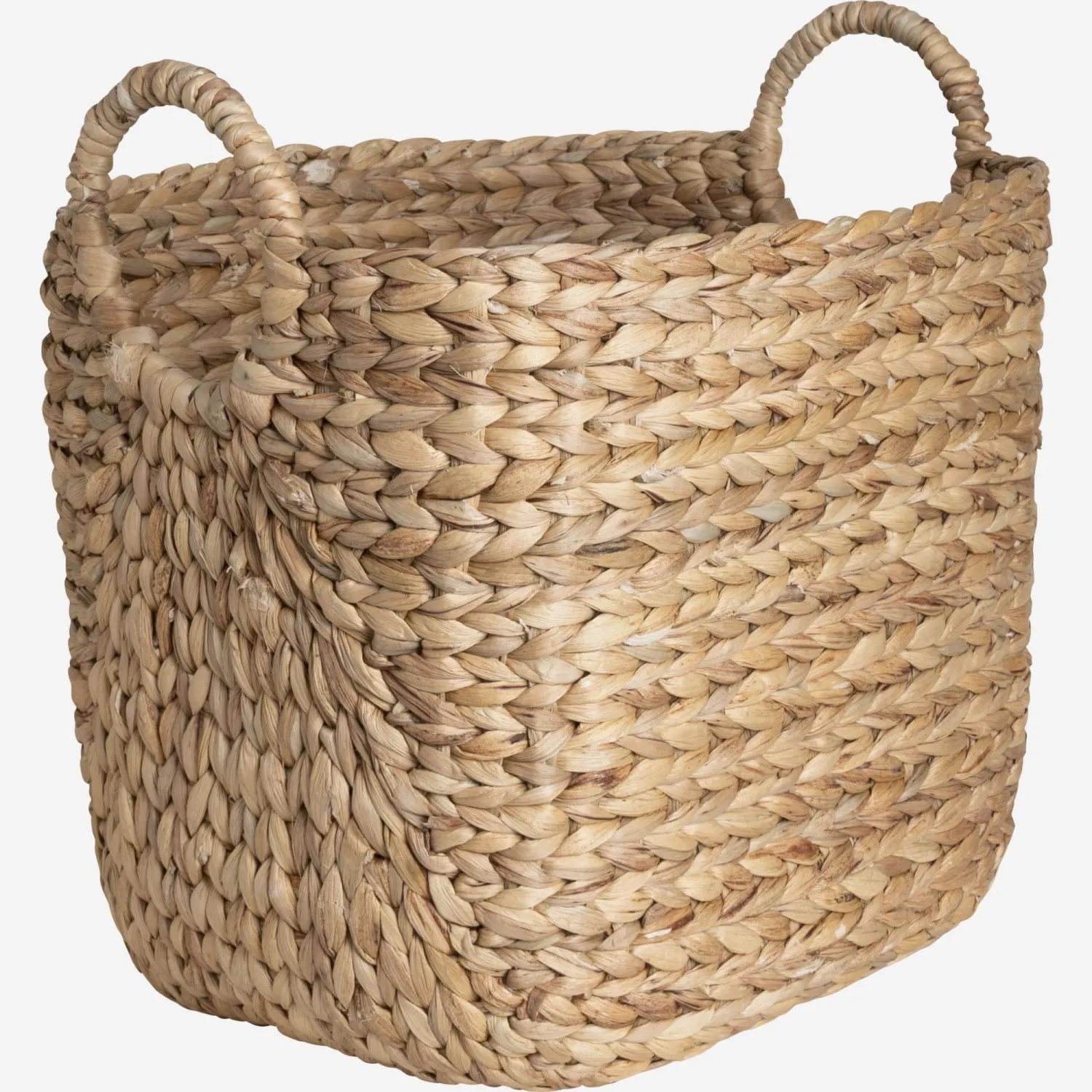 Panier de rangement en jacinthe d'eau - 30 x 40 x 30 cm - Naturel