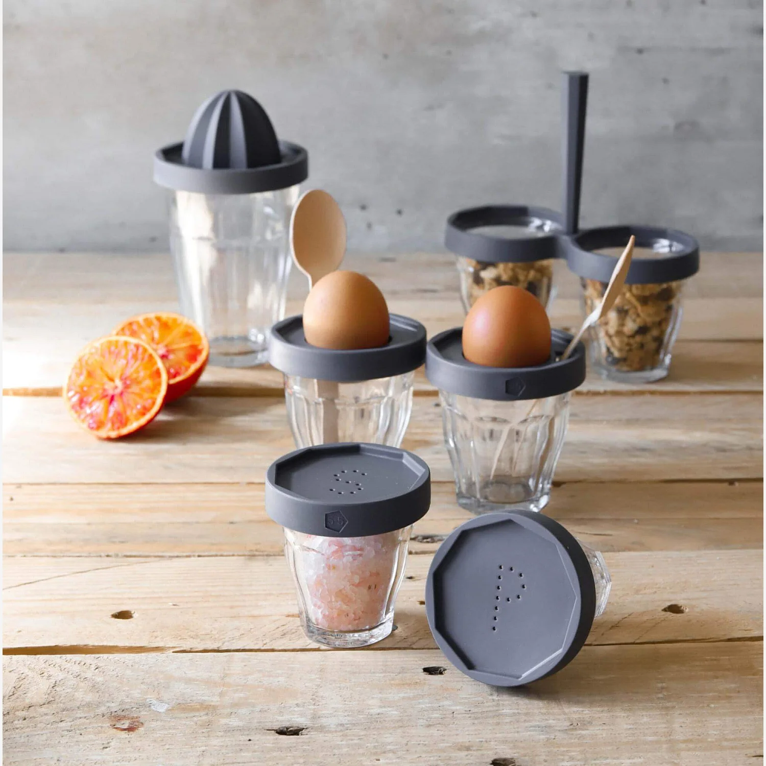 Ramequins en verre Duo de choc - Gris - Design by 5.5 pour Designerbox - 2