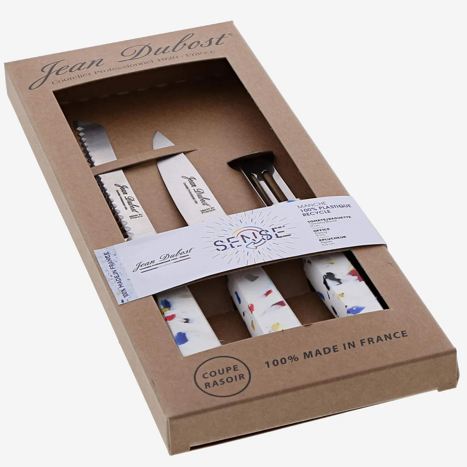 Set de 3 couteaux - Modèle Sense - Blanc - 1