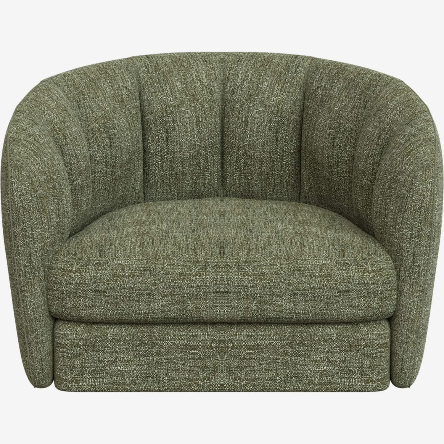 Fauteuil arrondi en tissu Lucca - Vert mousse
