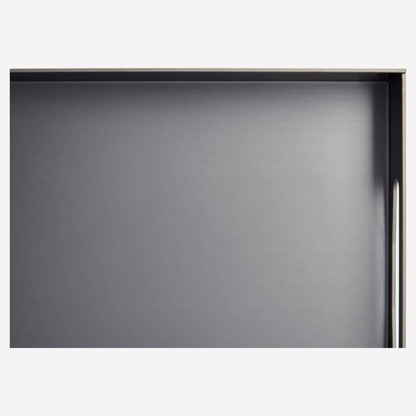 Tablett, 27 cm, aus Metall, schwarz