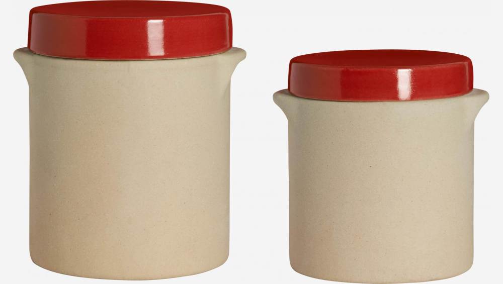Box made in sandstone - 1L, natural and red
